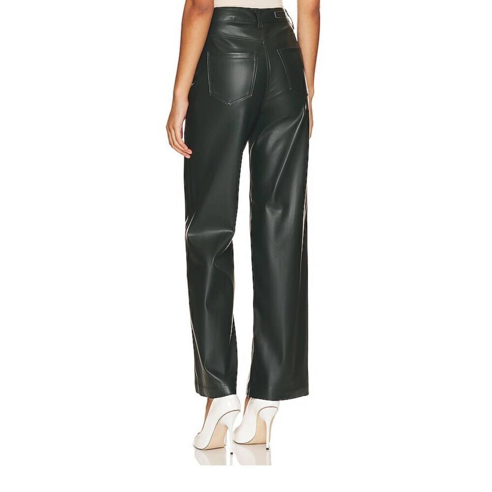 Blank NYC Faux Leather Franklin Rib Cage Straight Deep Olive Color Sz… - Picture 3 of 5